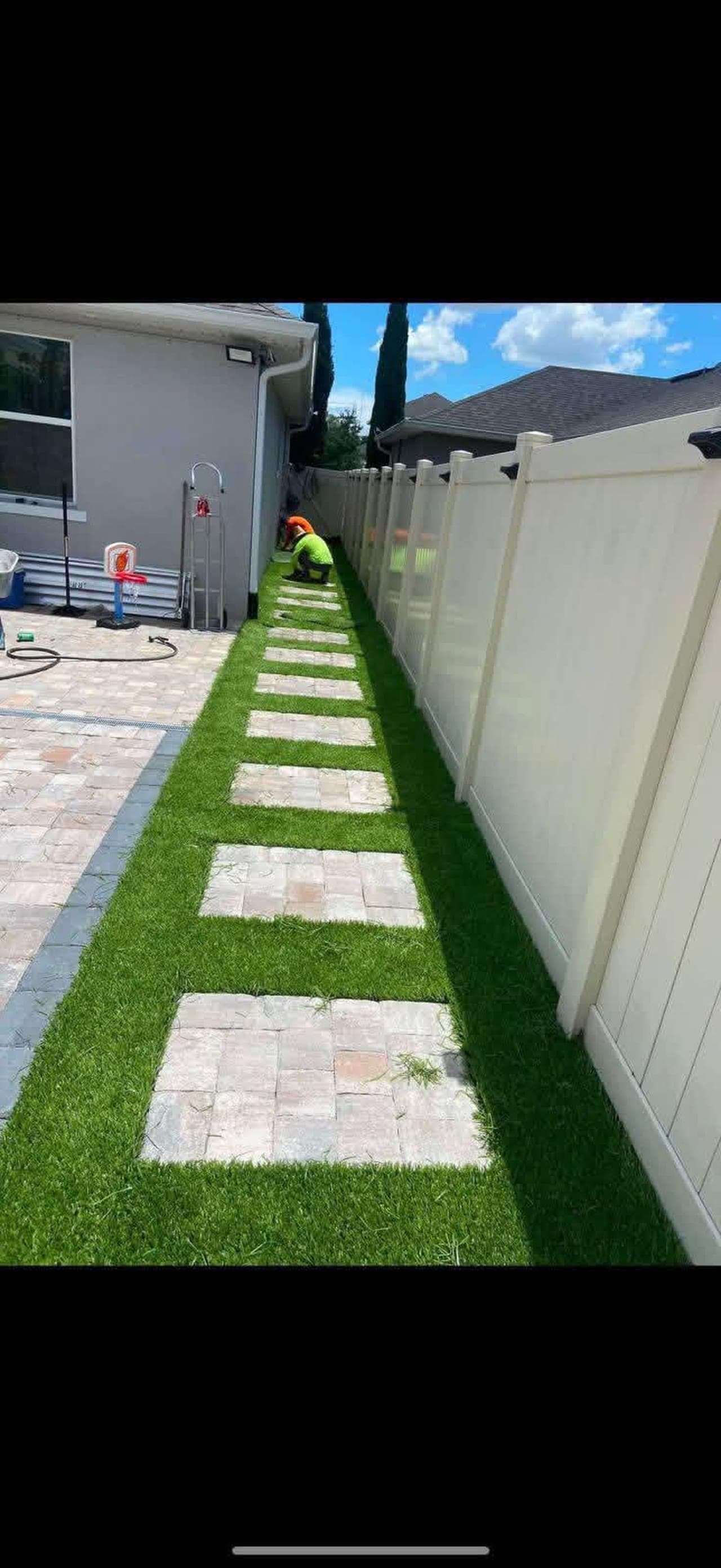 Completed lawn installation front yard